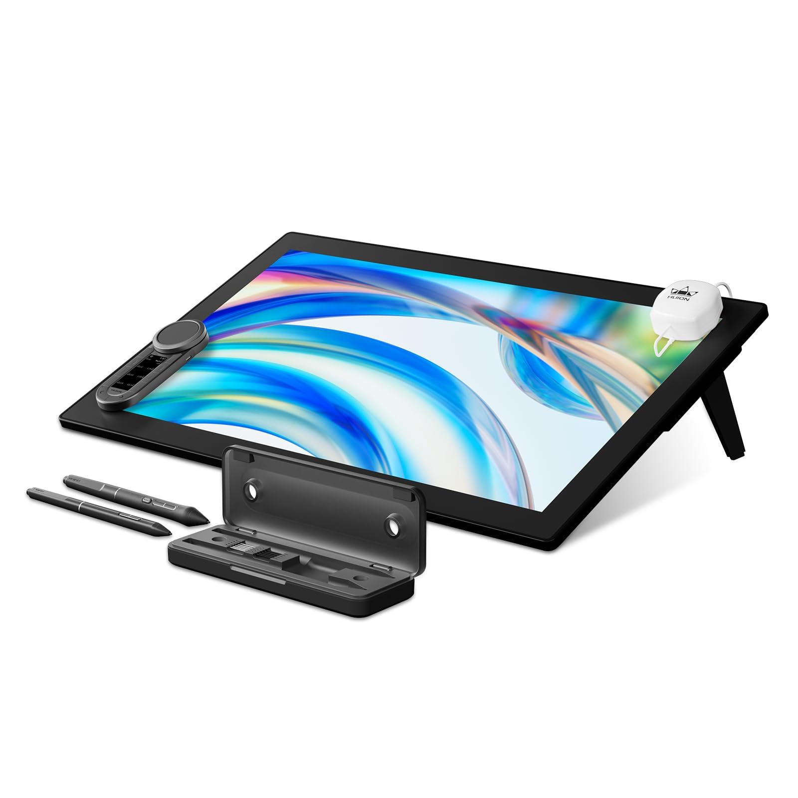 HUION Kamvas Pro 24 Gen 3 Tavoletta Grafica con Schermo, PenTech 4.0, 4K UHD da 23,8 pollici, 16384 livelli di sensibilità alla pressione, gamma cromatica al 99%, dotata di doppia penna passiva