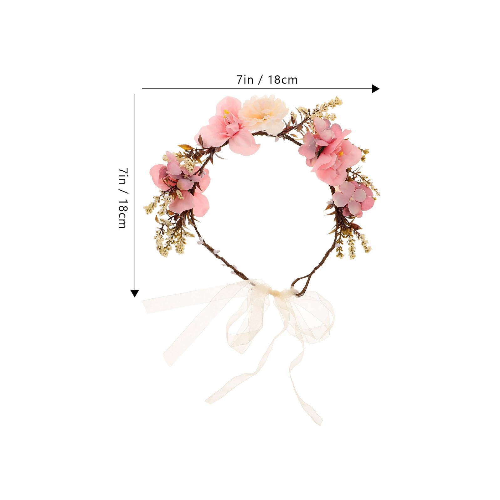 Bandeau à Fleurs Pourpre en Tissu, Coiffe pour Mariée pour Photo