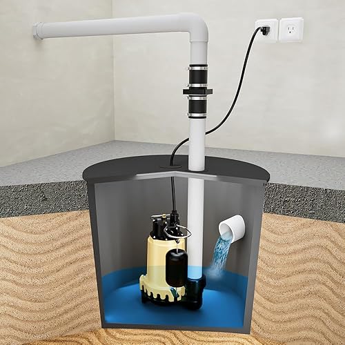 Miniatura 8 de K2 Bombas SPI07502K, bomba de sumidero de hierro fundido de 34 HP con interruptor vertical y QCF