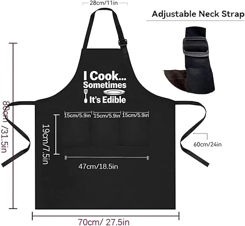 Miniatura 6 de Delantales divertidos para hombres y mujeres, perfectos para cocina, barbacoa, hornear, esposa, marido, regalo de cumpleaños para papá