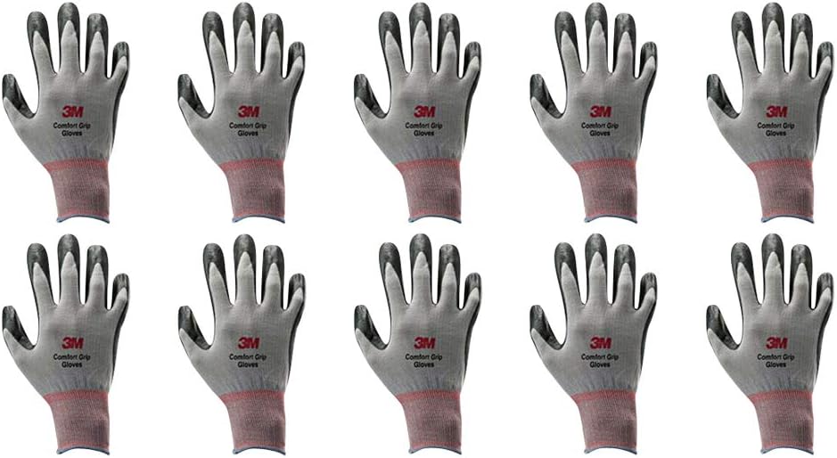 Lightweight Nitrile Foam Coated Best Work Gloves, Washable_Smart Touch 10 Pairs Pack (Extra Large, Grey)