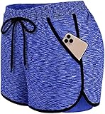 Blevonh 2 in 1 Shorts Women,Teenage Girls Petite Elastic Bands Breathable Running Athletic Short...