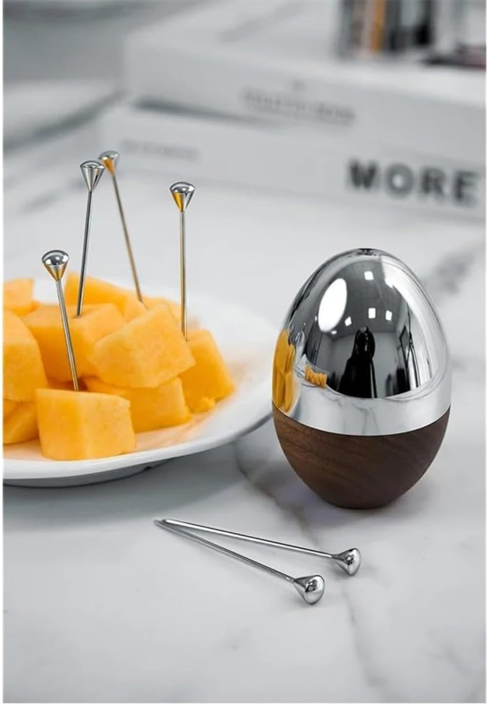 ケーキとフルーツタルト ステンレススチール アフタヌーンティー スタイル 鏡面仕上げ