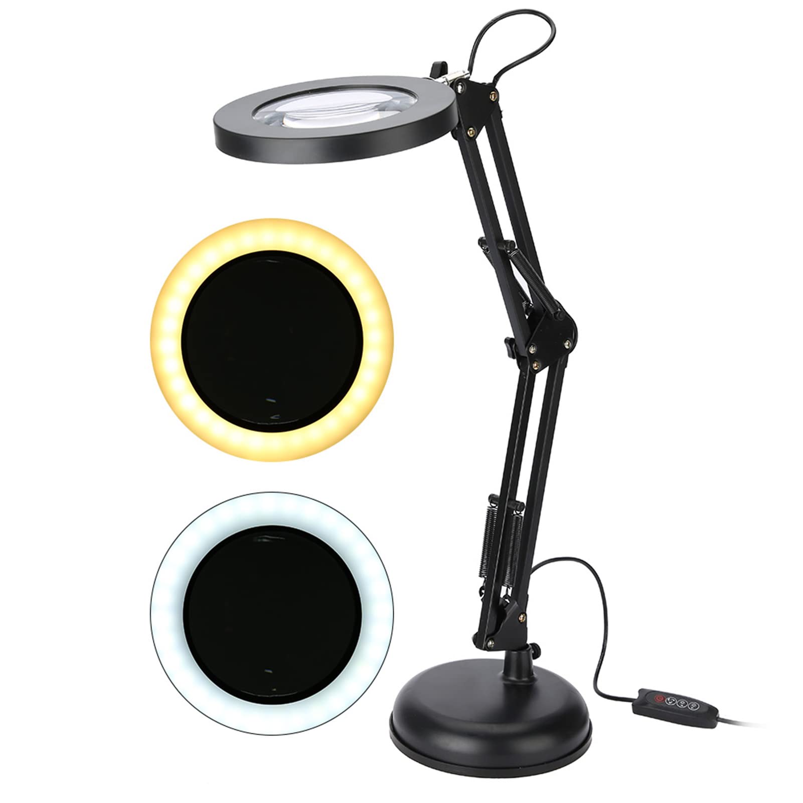 5x Ingrandimento LED Zoom Lampada Con Lente D'ingrandimento Con Luce Fredda Base Di Fissaggio Morsetto - 7