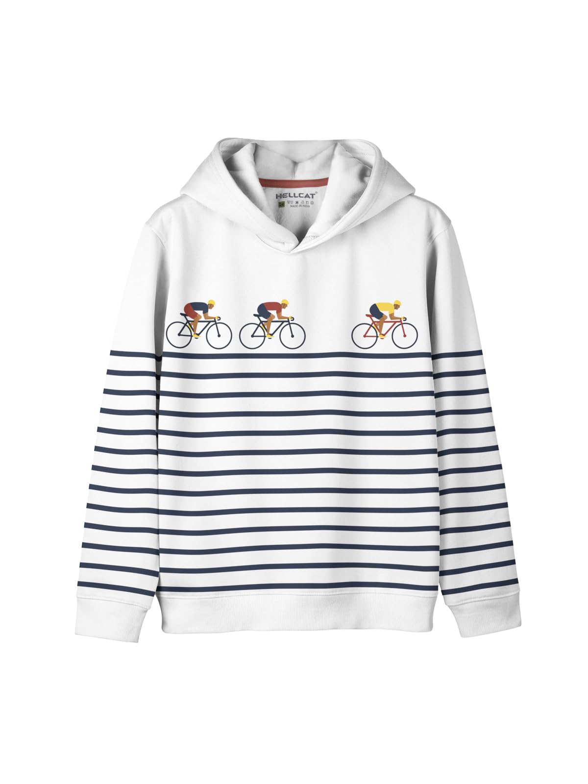 HELLCAT Trendy Printed Cotton Blend Hoodie Sweatshirt for Boys