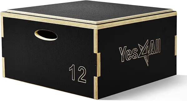 Yes4All 3 In 1 Wooden Plyo Box, Plyometric Box Platform For Jump Training, Jump Boxes For Home Gym Exercise And Outdoor Workout