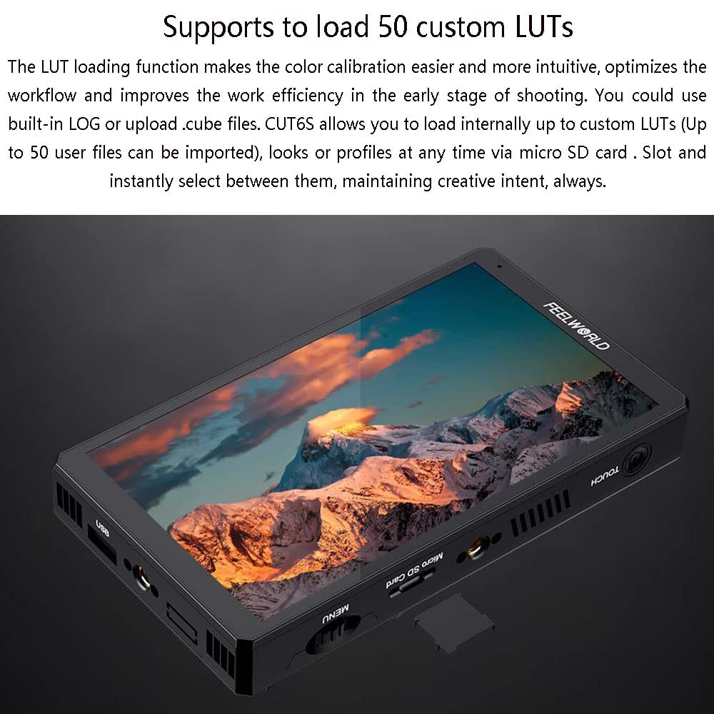 Amazon.com : FEELWORLD CUT6S Recording Monitor 6 inch with HDR 3D