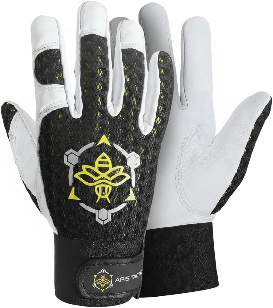 Premium Beekeeping Goatskin Gloves w/Highest Patented Ventilation & Dexterity - Beekeping Supplies