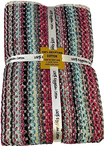 TOWELBAY 2 X Extra Large Super Jumbo Bath Sheets Towels 800 GSM Luxury 100% Egyptian Cotton Super Soft Highly Absorbent Velour Striped Bath Sheet 100x200cm (DN-01, 1)