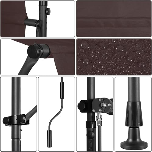 Miniatura 6 de Toldo retráctil manual, 138 pulgadas, sin tornillos, para exteriores, cubierta de pérgola ajustable con protección UV, toldo de exterior 100%