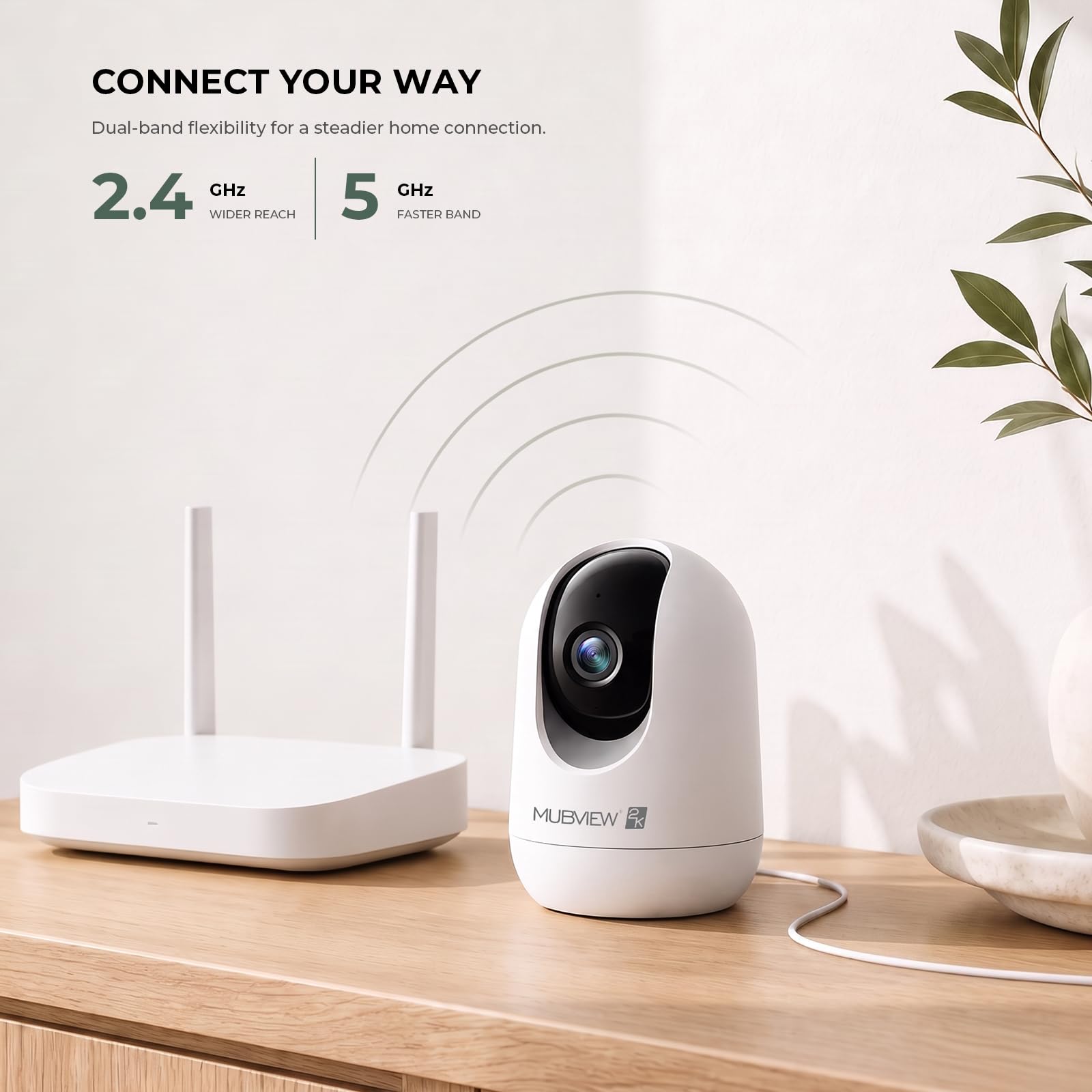 MUBVIEW Indoor Camera 2K,Pan Tilt 2.4/5 GHz Pet Camera with Phone App — Amazon image 3