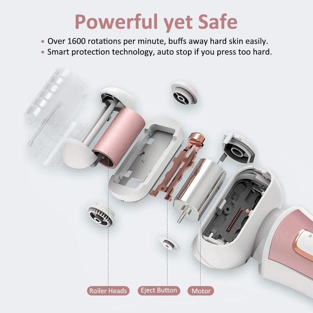 Removedor de Callos eléctricos for pies, USB Remover de Piel Dura Recargable, Kit de pedicura Profesional Impermeable for Tacones agrietados y Piel Muerta