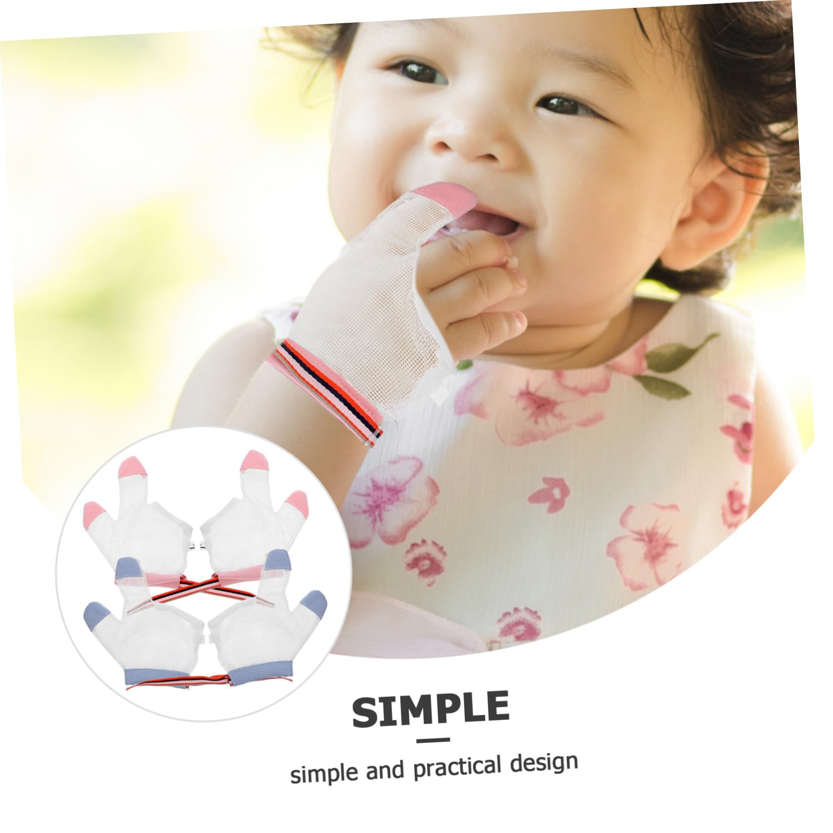 Abaodam 10 Pares Guantes Para Morder Anillos Bebe Deja De Chuparte El Tapón Para Juguetes Estimulantes Para Chupar Bebe Guantes Masticables Para Bebés Neto