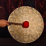 Yoga Meditation Sounds Healing Therapy Nepal Ethnic Handmade Brass Percussion Musical Instrument Bass Gongs Dia 40cm