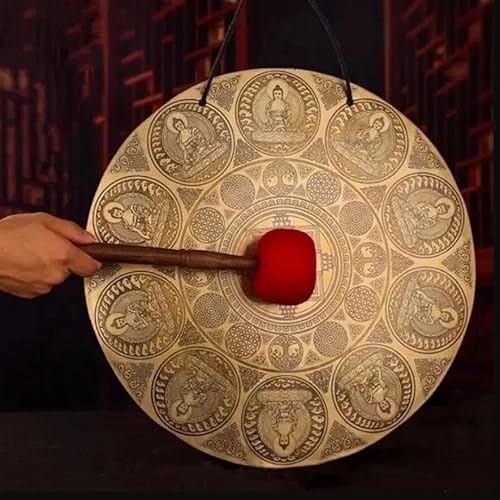 Yoga Meditation Sounds Healing Therapy Nepal Ethnic Handmade Brass Percussion Musical Instrument Bass Gongs Dia 40cm