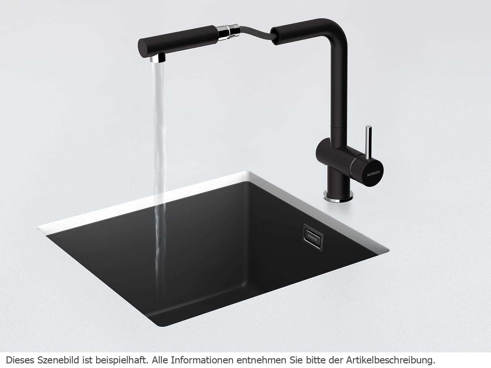 SCHOCK Rubinetto da cucina Epos cromato – Rubinetto ad alta pressione con doccetta estraibile