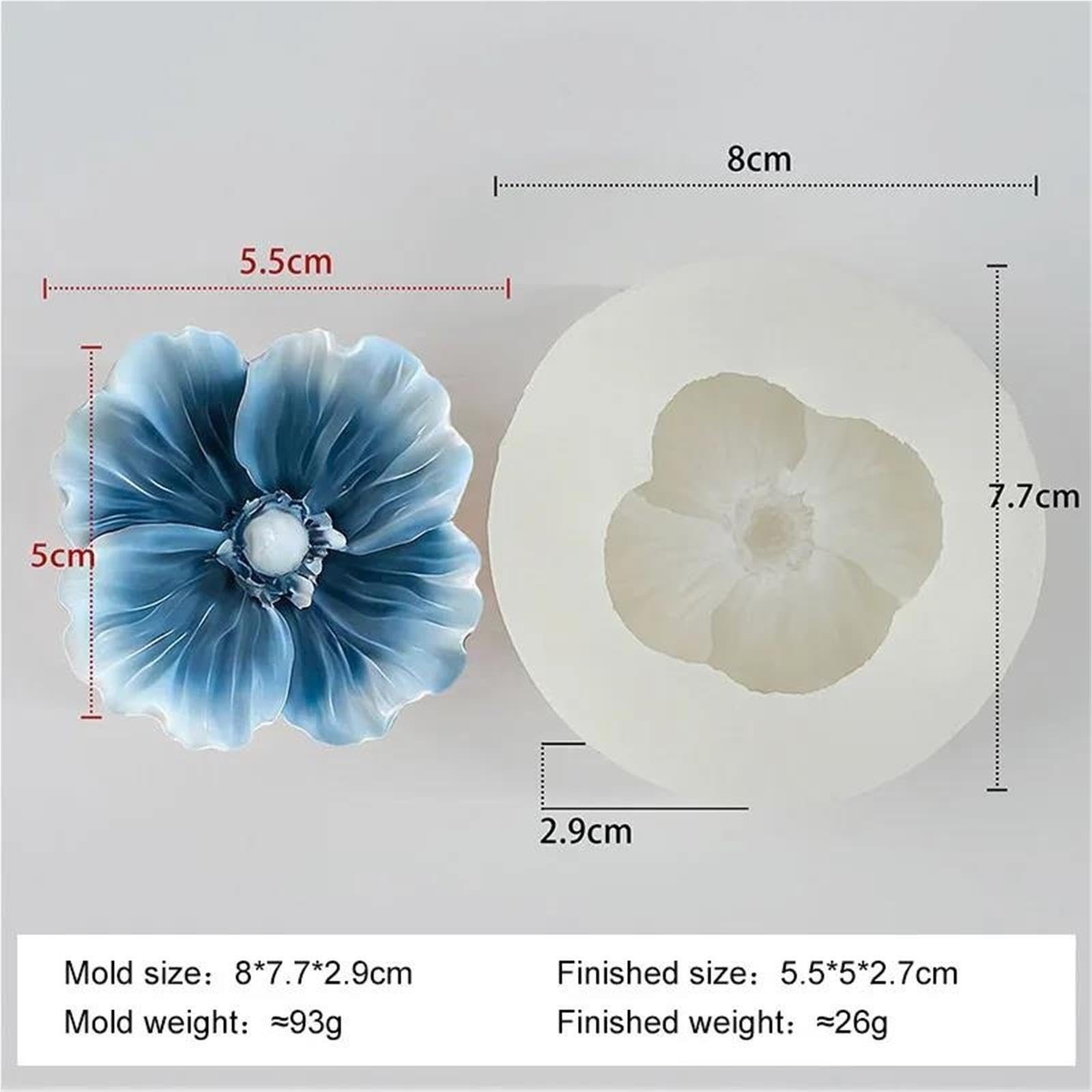 Moldes Para Velas 2 piezas molde de silicona floral hecho a mano