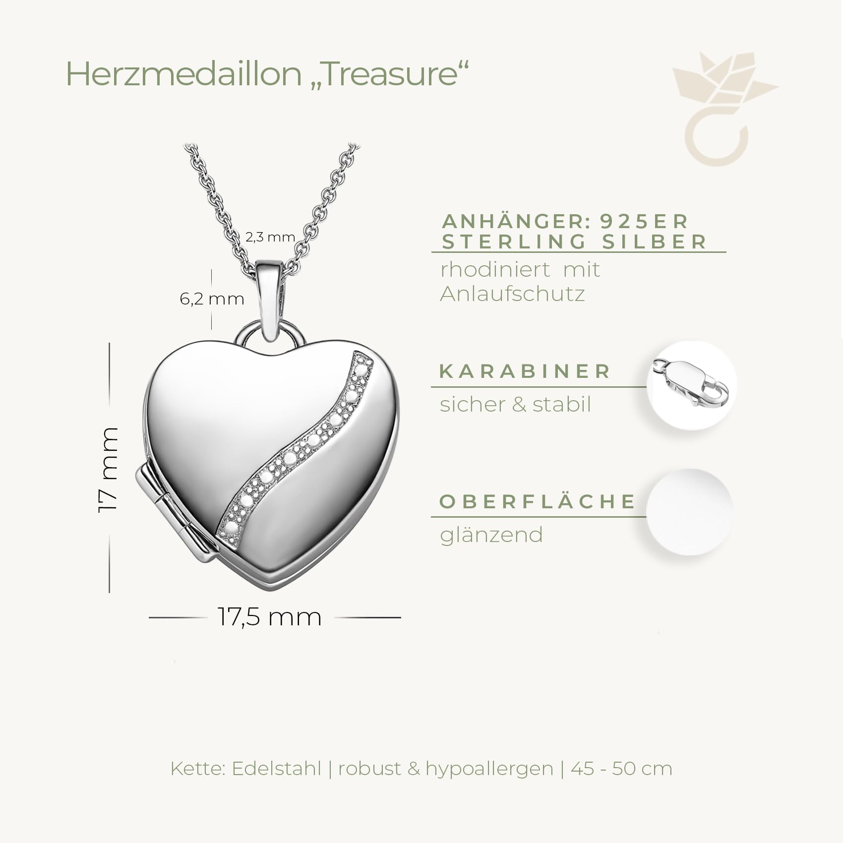Herz Medaillon zum Öffnen mit Bild Silber 925 Damen, Amulett Anhänger | Medallion Aufklappbar, Kette personalisiert, Foto Upload Service & Gravur