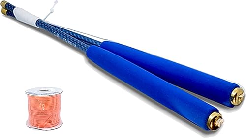 Combo l Varillas de diábolo de carbono (azul) + cuerda profesional (naranja)  Ligeros, palos de precisión con trenzado de doble capa de cuerda de