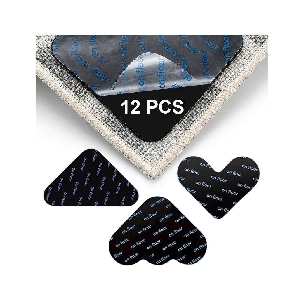 12PCS Rug Grippers for carpet Laminate Floor, Anti Slip Rug Underlay Grips