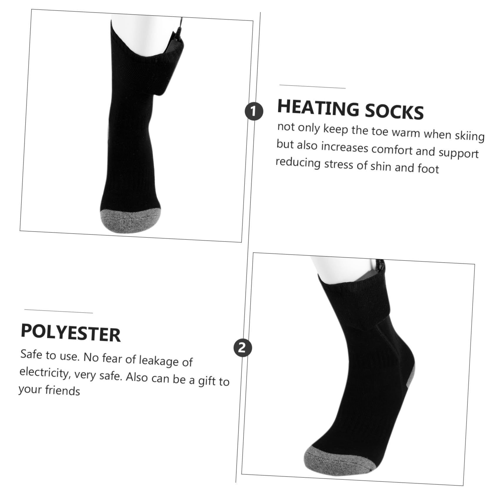 Calcetines Calefactores USB para Invierno, Portátiles y Plegables