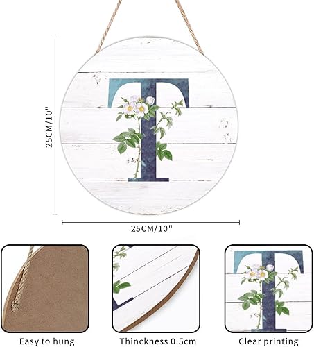 Vista 152 de Welcome Sign for Wall Initial Letter C Blue Round Wood Signs Monogram White Floral Wood Plaque Fresh Flowers 12in Mid Century Home Wall Decor for
