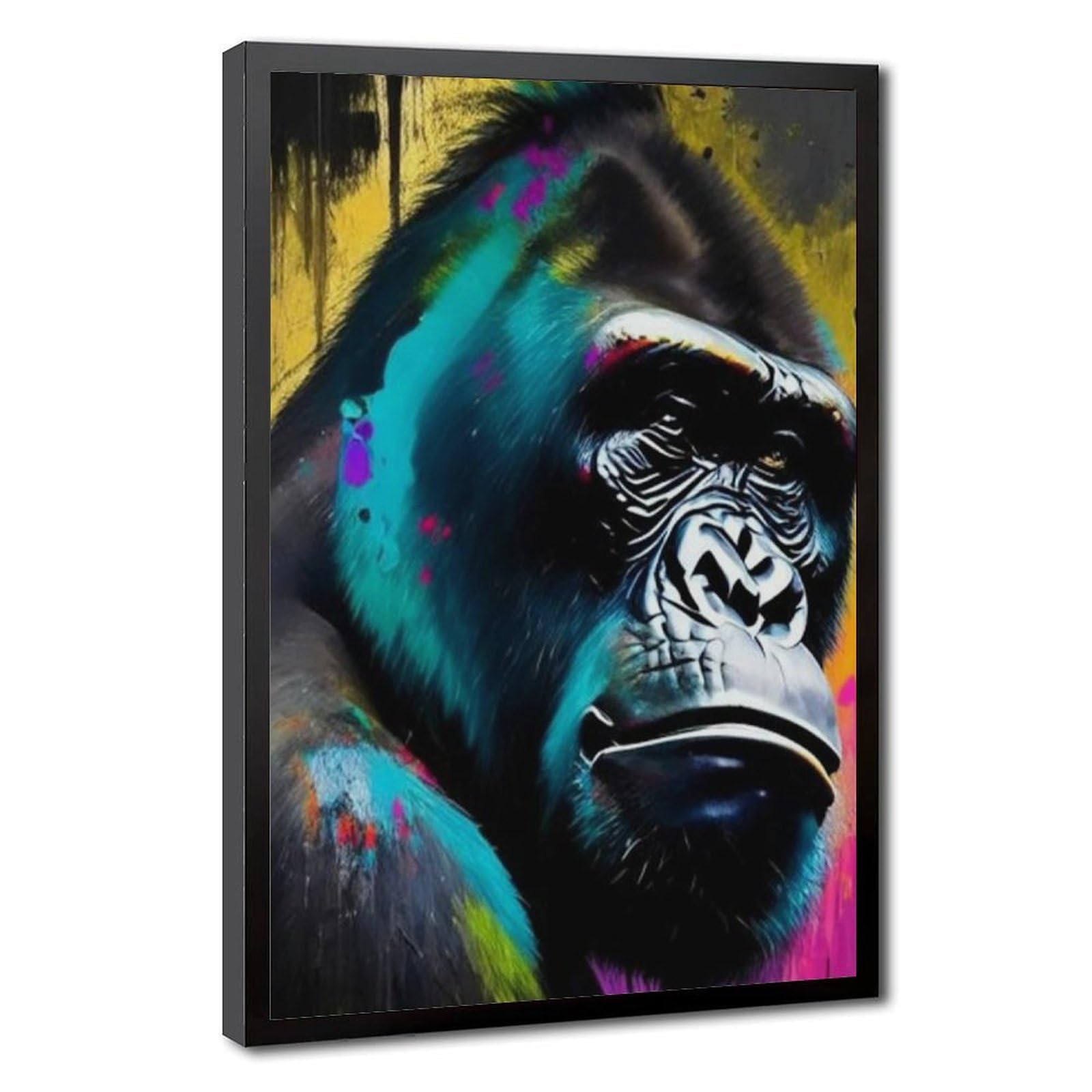 Bareronor Gorilla With Graffiti Poster Canvas Poster Bedroom Decor Landscape Office Room Decor Gift 20" L X 30" W
