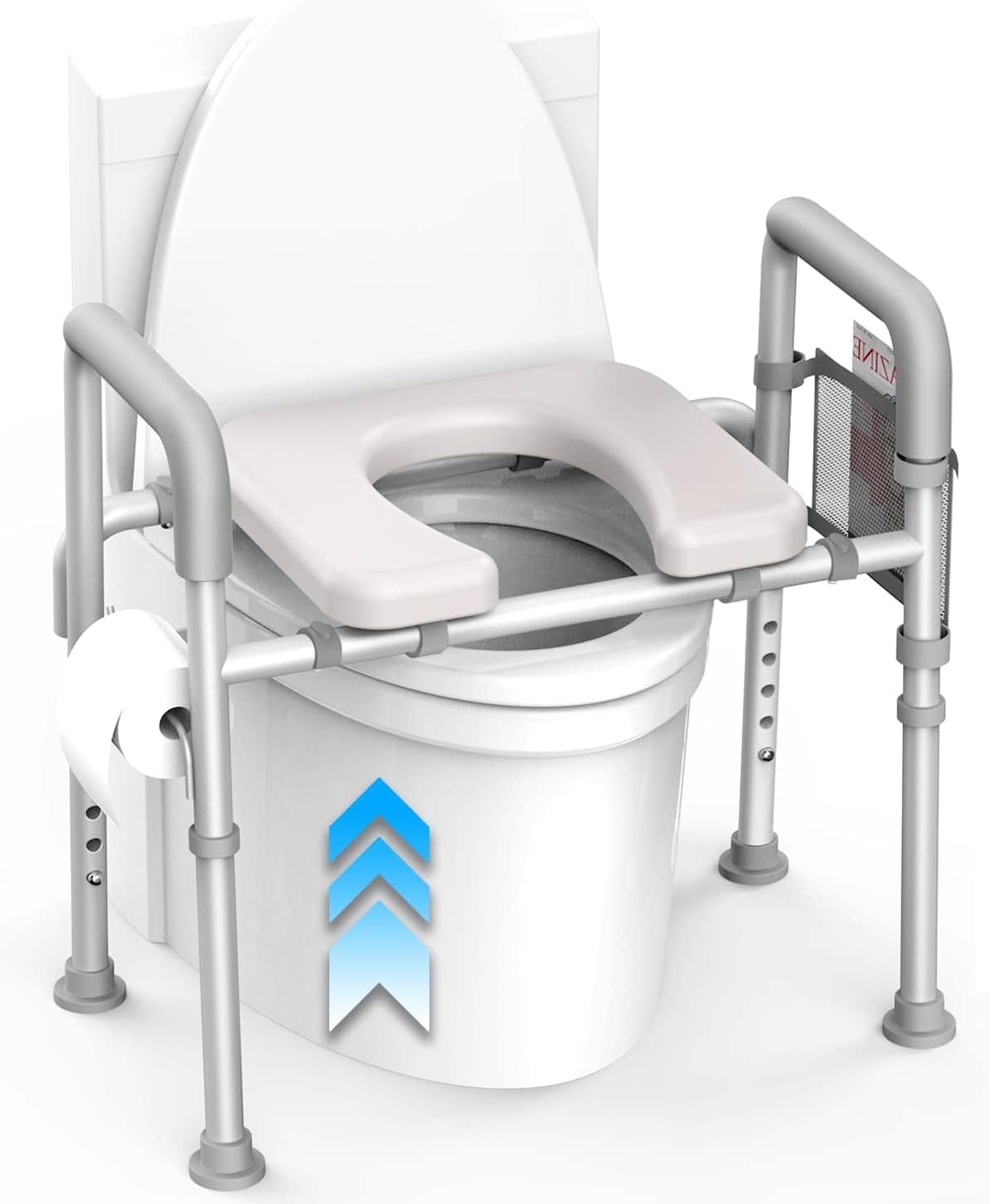 HEYOUTH Barra bagno disabili,Maniglie WC,Supporti Bagno per Disabili,Braccioli per wc,Sostegno per Wc,regolabile in altezza,Supporto WC per Anziani,Si adatta a qualsiasi toilette