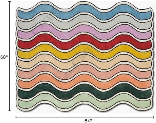 Miniatura 9 de Naz Carpet Alfombra ondulada copetuda a mano 100% lana para pasillo, sala de estar, dormitorio, comedor, habitación de los niños, 8 x 10 pies