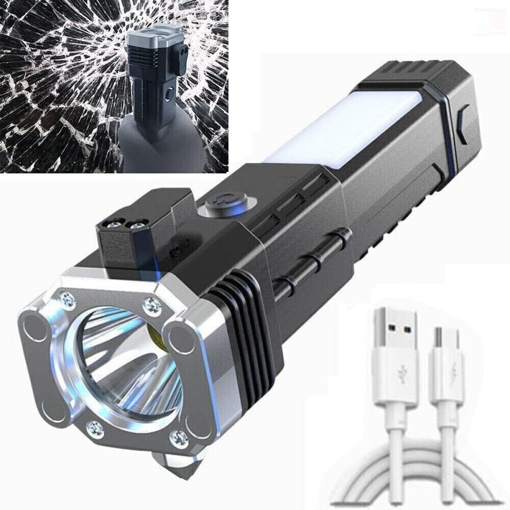 SHIORN SOON Torch Lights Rechargeable High Power Long Distance Led Flash Light Battery USB Charger Power Bank with Car Emergency Glass Hammer Waterproof and Car Seat Belt Cutter Camping Travelling. (B0CJJ8F8WB) Amazon Price History, Amazon Price Tracker