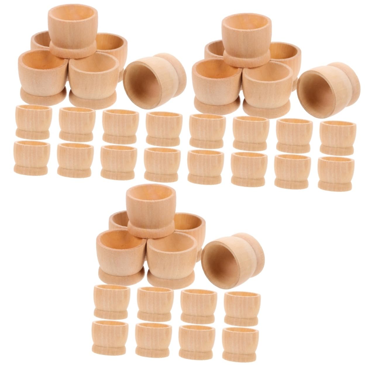 SEWACC 45pièces Support à Œufs Bois Naturel Lot de Coquetiers pour Décoration De Pâques Base Bois pour De Pâques Accessoire De Fête Charmant Et Pratique