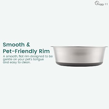 PEGGY11 Nonslip Stainless Steel Dog Bowls, 3.8 US Cup Each, 2 Pack