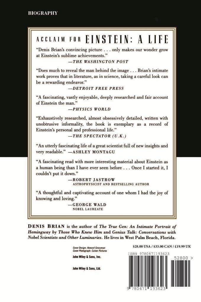 Einstein – A Life Brian Paperback Jossey Bass 9780471193623