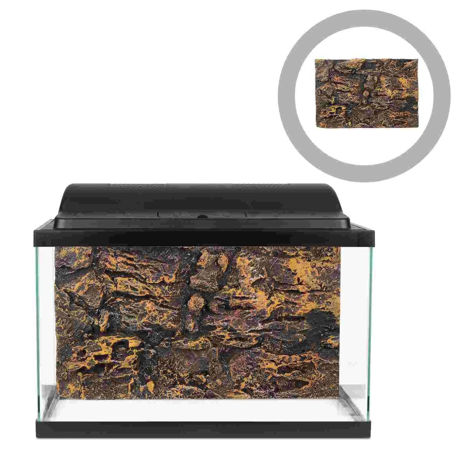 Sfondi Acquario di Roccia | Tavole for serbatoi for rettili Vetro Rocce Pietra Paesaggio Fotografia Pesce Pu Terrario(Light Brown)