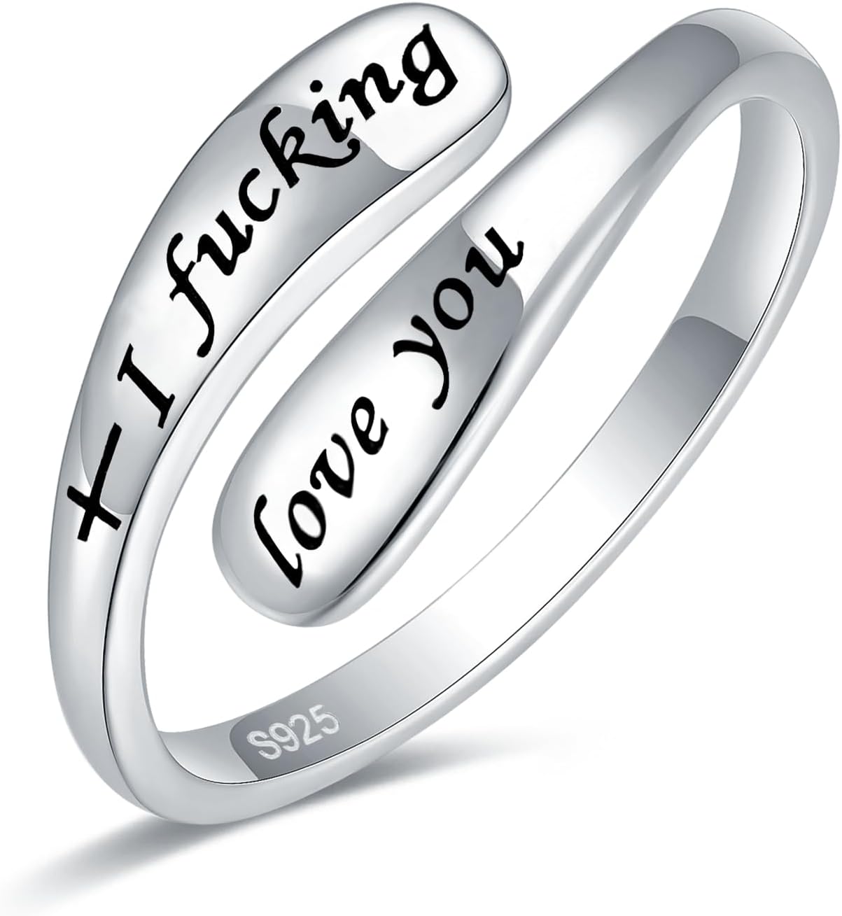 925 Sterling Silver Inspirational Adjustable Rings - Personality Encouragement Jewelry Gift For Women