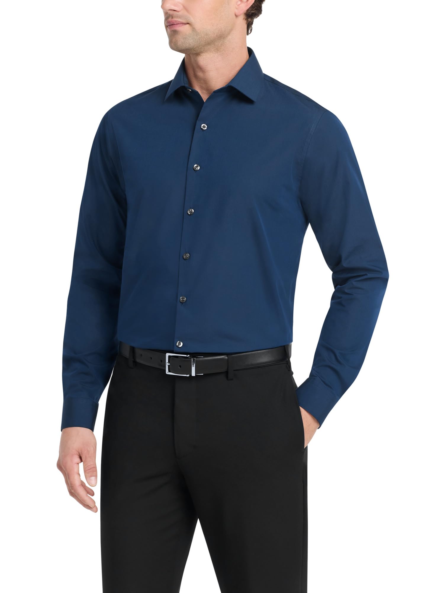 Kenneth Cole Unlisted Men's Slim Fit Solid Dress Shirt - Amazon Exclusive