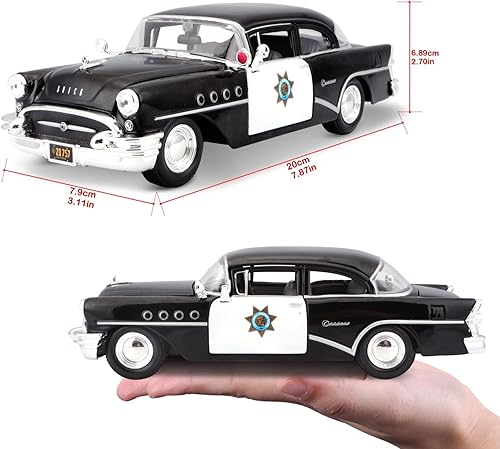 Miniatura 6 de Maisto 1:26 Escala 1955 Buick Century Vehículo fundido a presión (los estilos pueden variar), negro, blanco