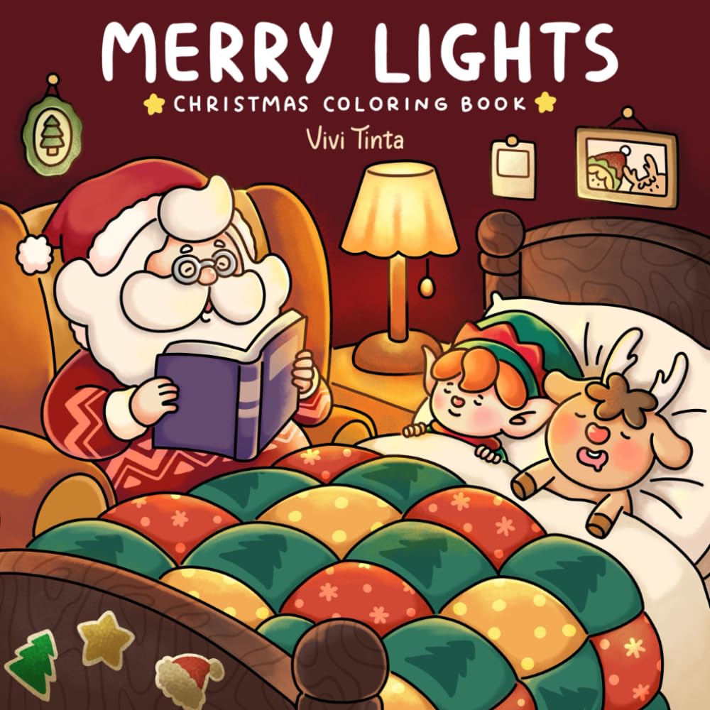 Merry Lights: Christmas Coloring Book for Adults & Teens Featuring Festive Holiday Winter Designs