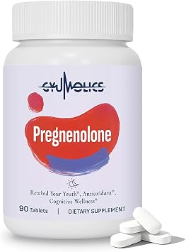 Pregnenolone 100mg Gluten-Free, Vegetarian Capsules 90 Tablets | Pregnenolone Supplement With Magnesium, Multi-Ingredient Formula For Men & Women
