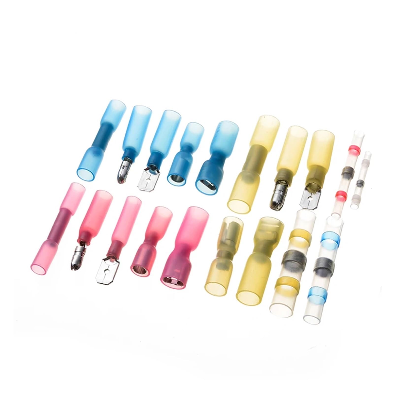 Kit di connettori termorestringenti isolati elettricamente, manicotti di saldatura ad alta tenuta da 200 pezzi con scatola