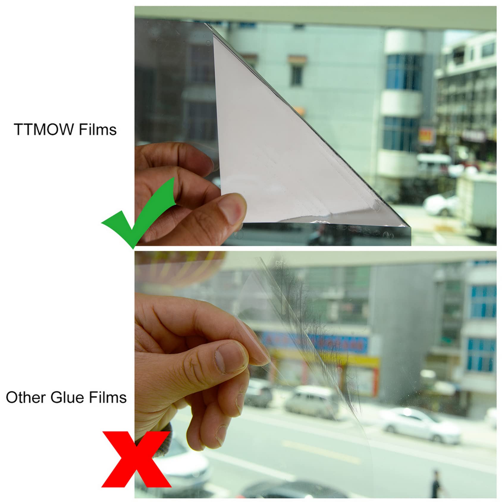 Wholede Vinilo Pet Película Adhesiva Lámina de Espejo para Ventanas Cristal Unidireccional Protector de Privacidad Anti 99% UV y Anti 85% IR para Hogar y Oficina (60 * 400cm)