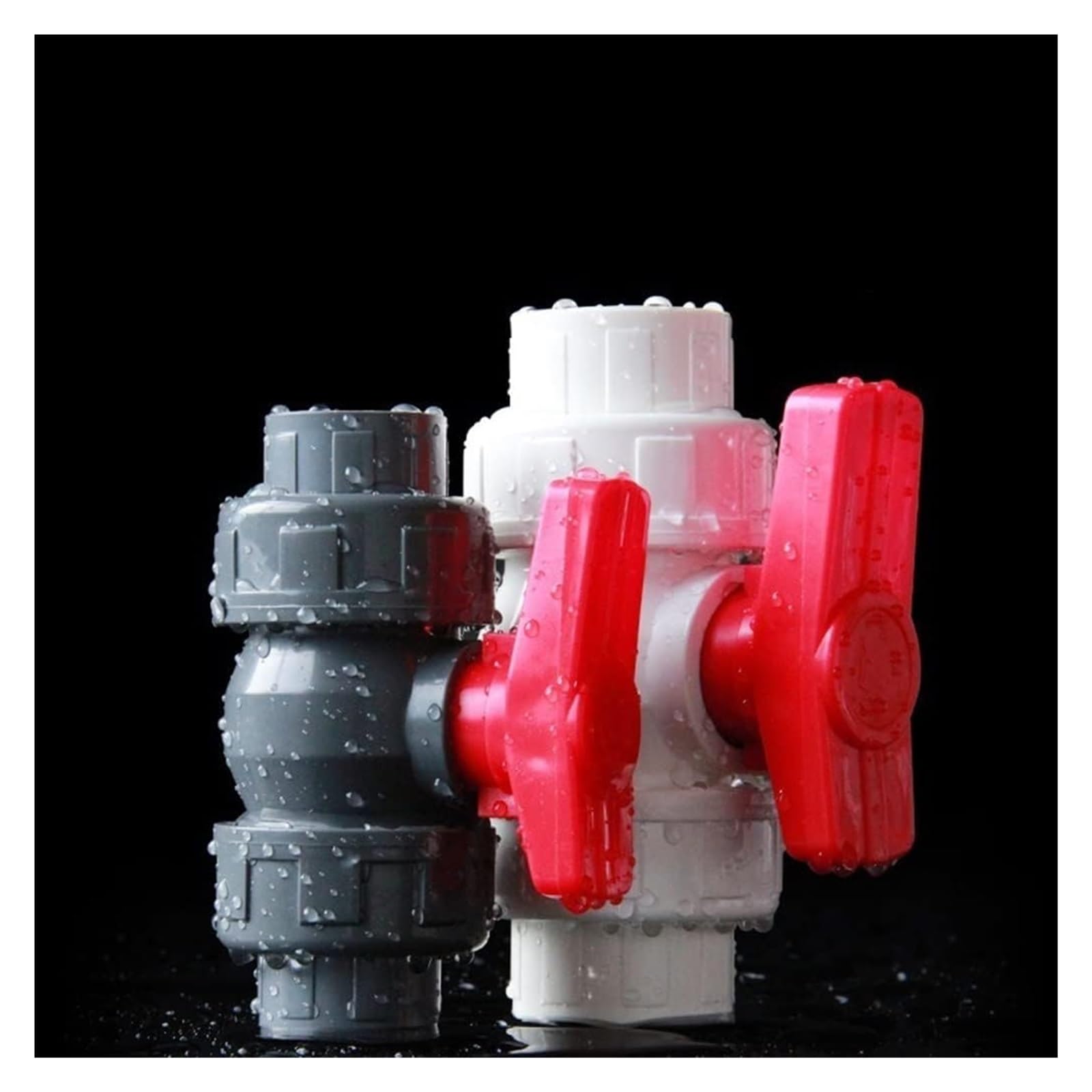 Válvula de bola de doble unión de PVC para acuarios y conectores de riego, compatible con tuberías de diámetro interior de 20 mm a 50 mm