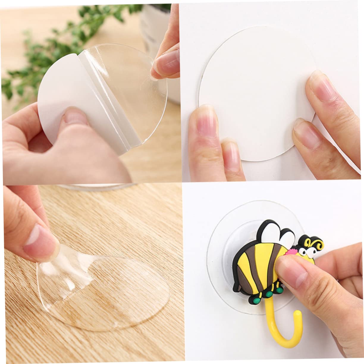 HEMOTON Double Sided Tape 4pcs Non-Slip Mats Anti-Slip Pad Double Stick Tape for Kitchen Glass
