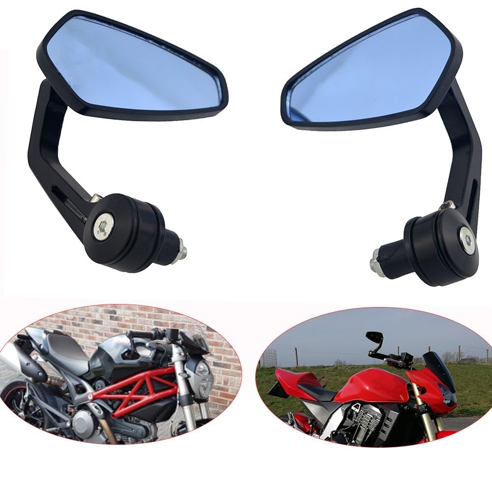 Espejos Retrovisores Moto Universal para Manillar Estándar De 7/8" Motocicleta Espejos Retrovisores Laterales Espejo Retrovisor(A)