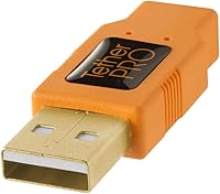 Vista 2 de Tether Tools TetherPro - Cable USB 2.0 a USB Micro-B de 5 pines, para transferencia rápida entre cámara y computadora, naranja de alta visibilidad