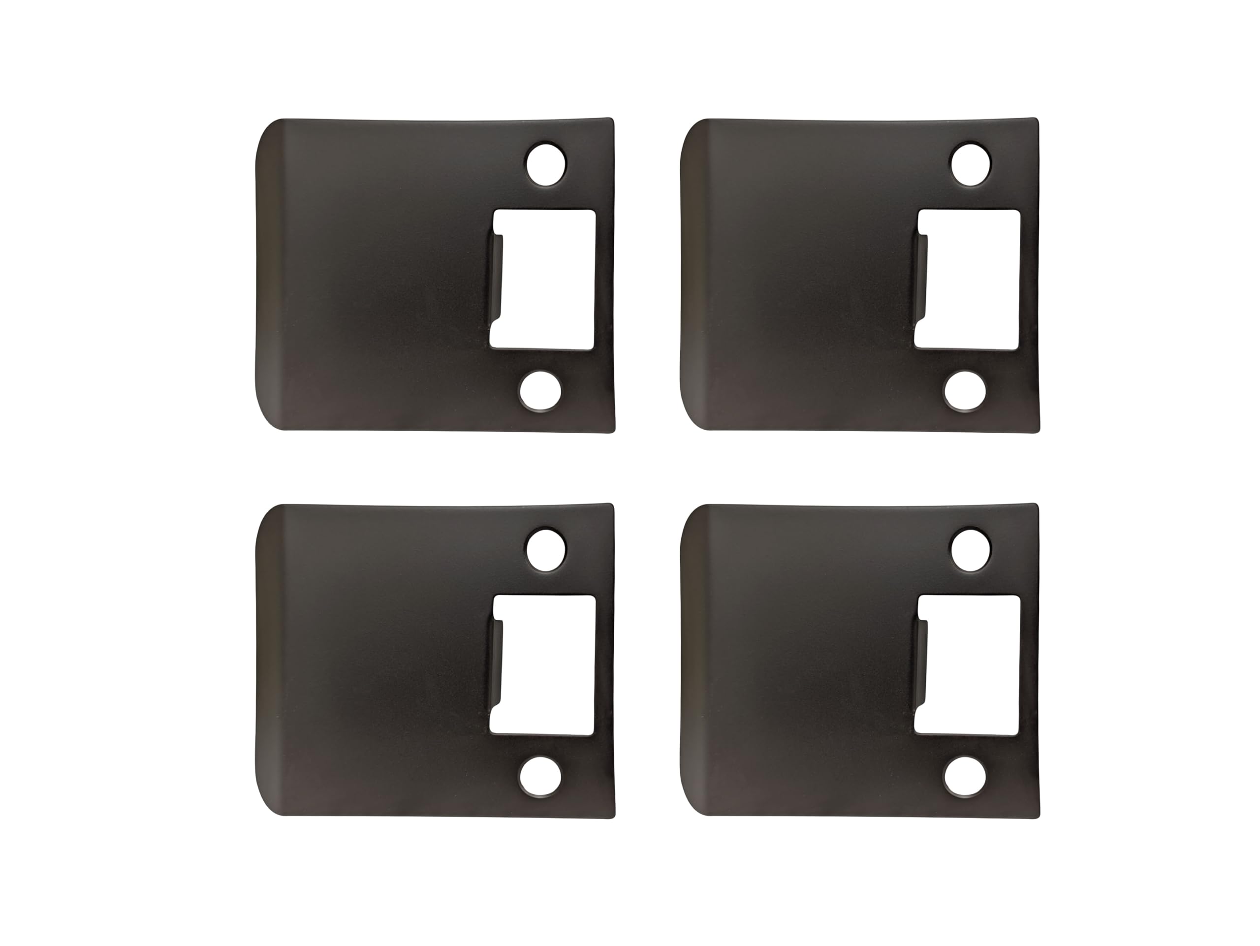 QCAA Solid Brass Extended Lip Strike, 3''X2-1/4", Oil-Rubbed Bronze, 4 Pack, Made in Taiwan