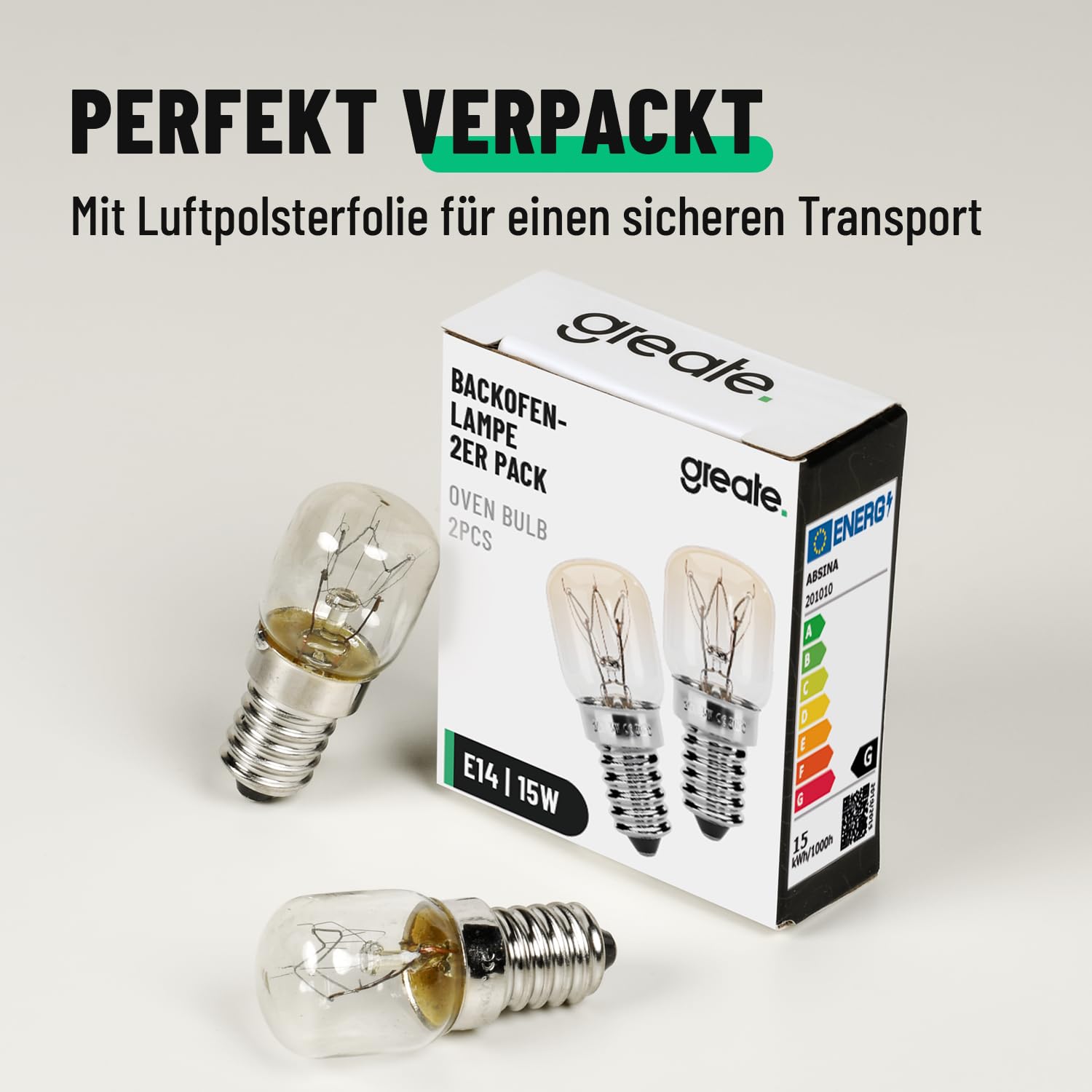 greate Lampa do piekarnika, E14, 15 W, 2 sztuki, odporna na temperaturę do 300 stopni, do piekarnika, grilla, lampy solnej, kuchenki mikrofalowej – żarówka do piekarnika z kapsułką T22, 75 lumenów i