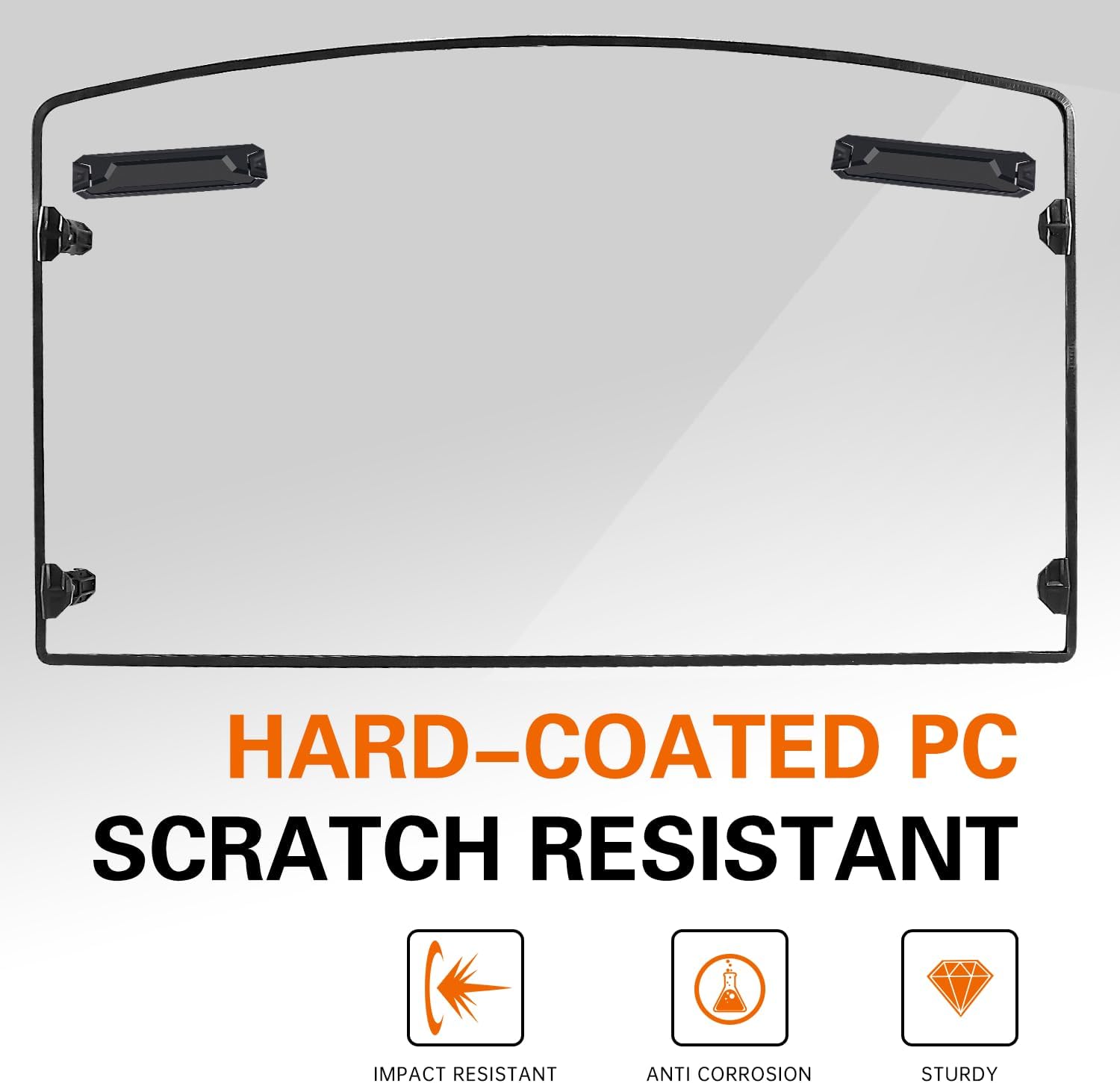 Clear Front Windshield Heavy Duty Scratch Resistant Full Windshield Compatible with Polaris Ranger XP 1000 / 900 / Crew 2017-2025 Accessories Polycarbonate Vented UTV Window - Image 2