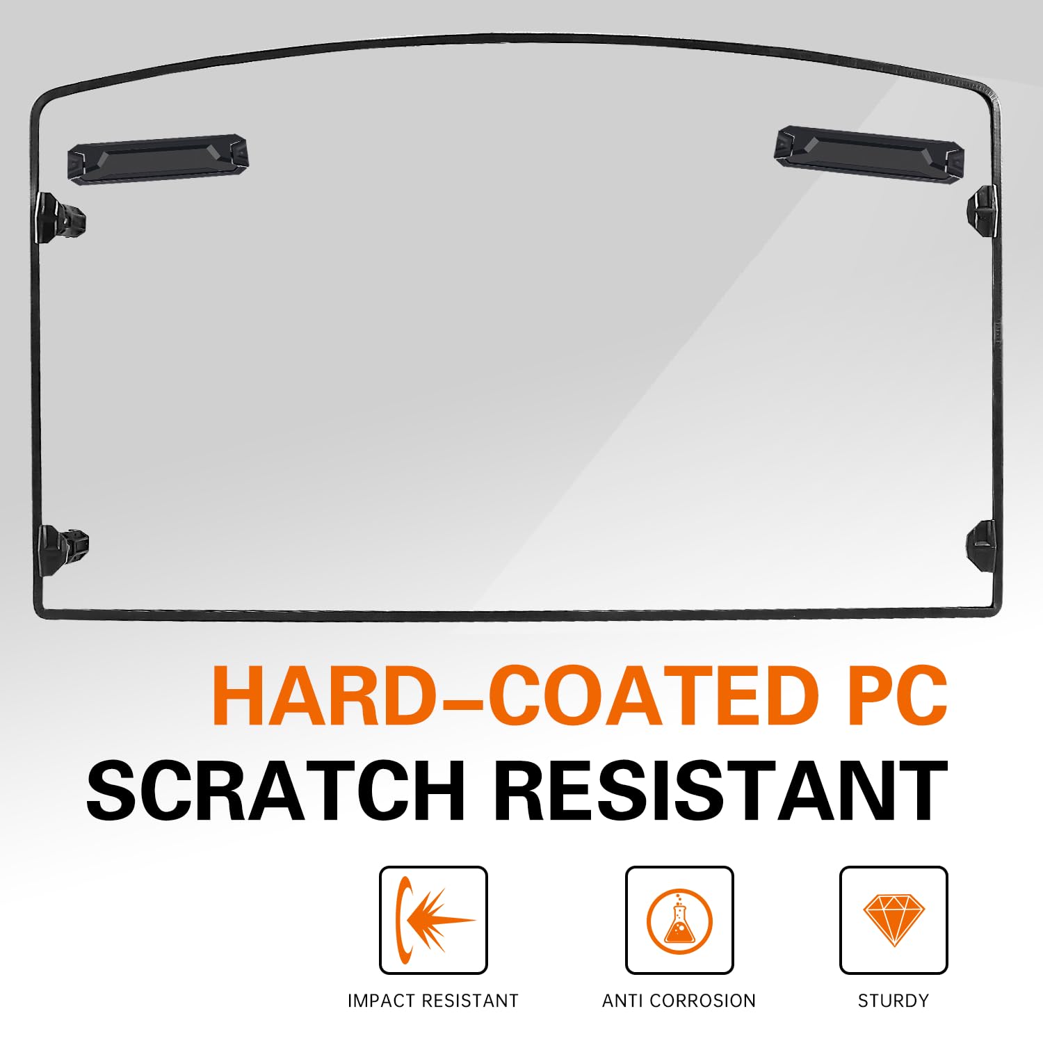 CPOWACE Clear Front Windshield Heavy Duty Scratch Resistant Full Windshield Compatible with Polaris Ranger XP 1000 / 900 / Crew 2017-2024 Accessories Polycarbonate Vented UTV Window