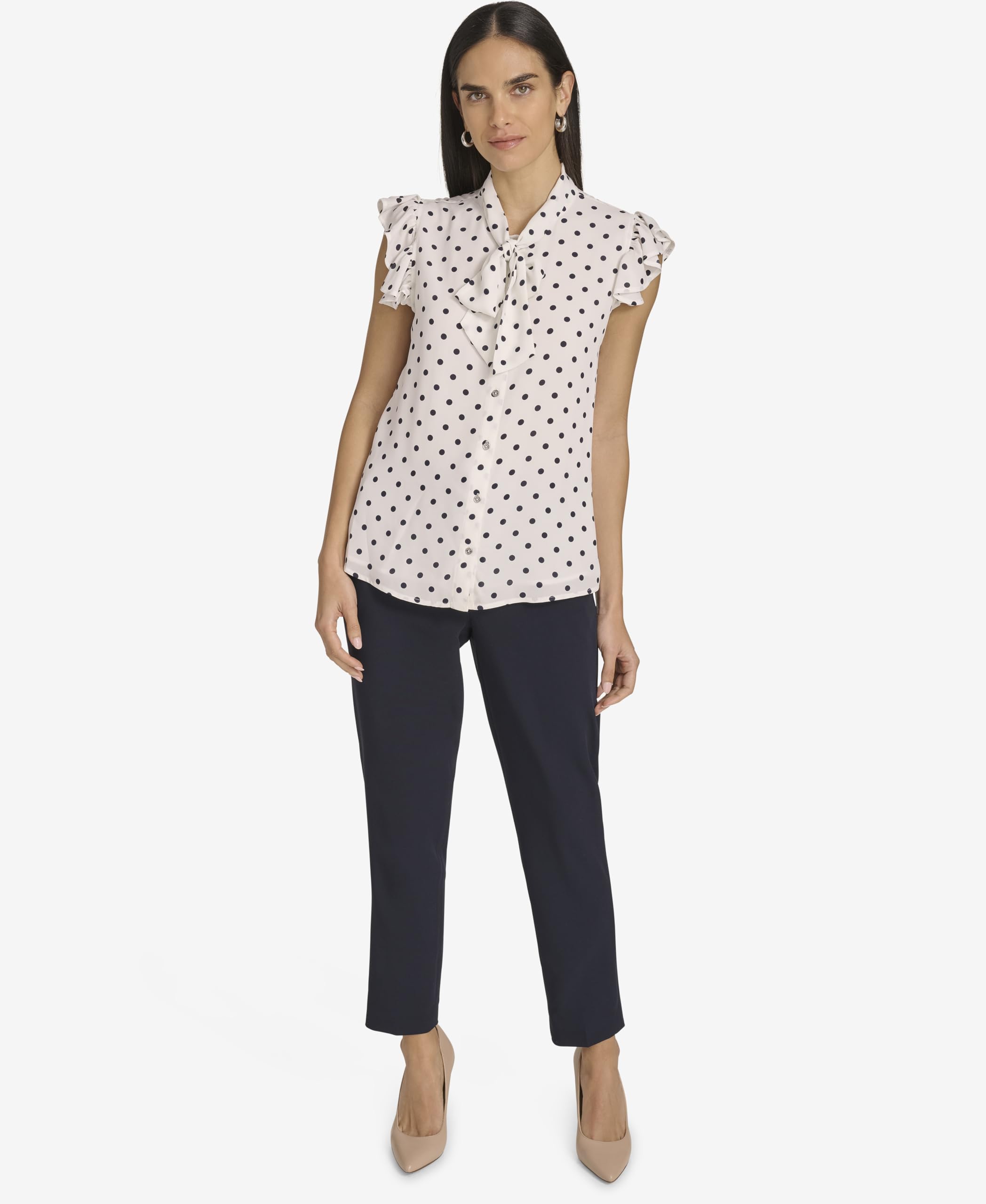 Tommy Hilfiger Damen Sleeveless Starbusrt Ruffle Blouse Ärmellose Starbusrt Rüschenbluse (1er Pack)